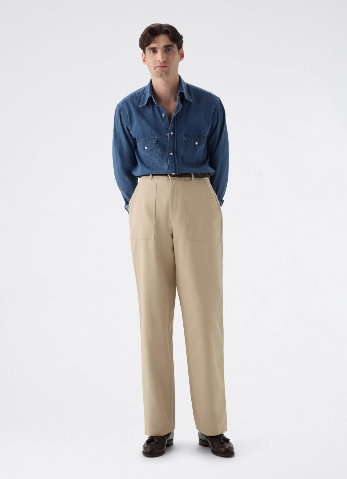 Tan patched trousers