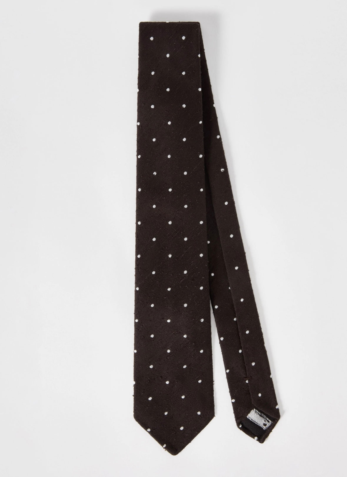 Shantung Brown Polka Dot Tie