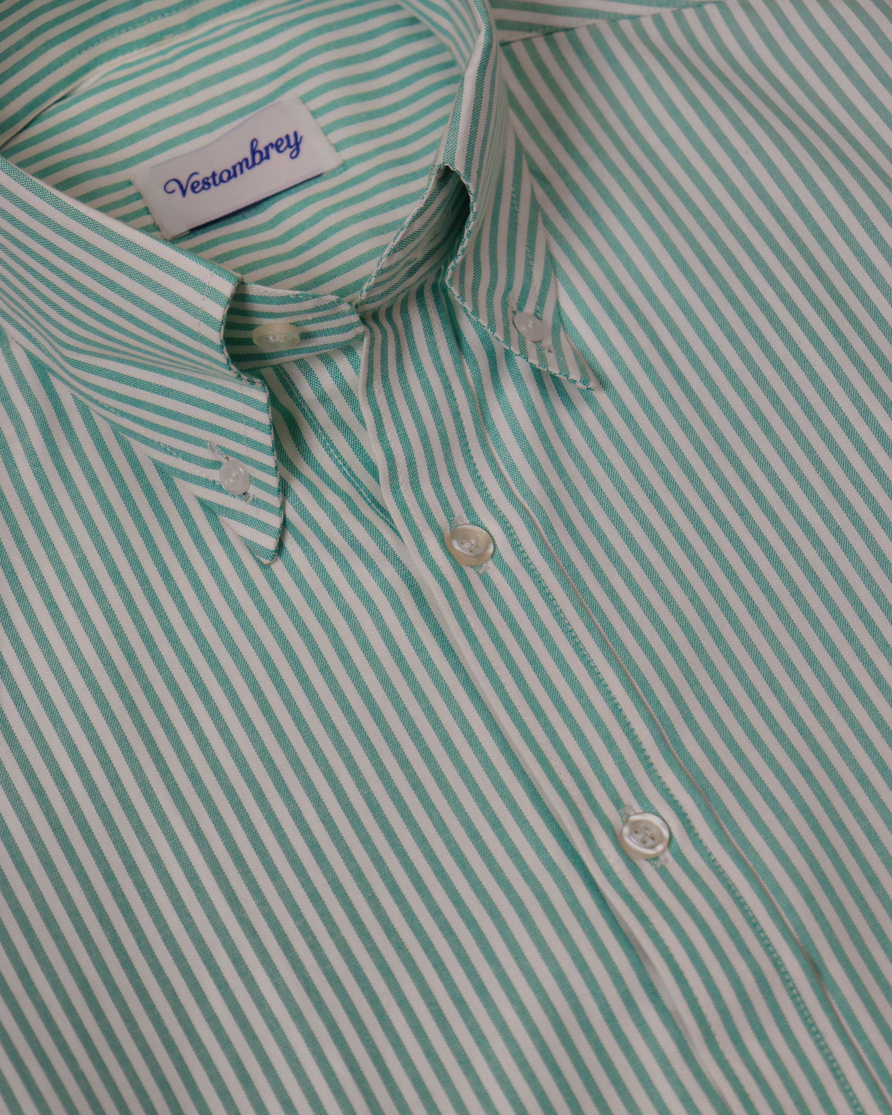 Turquoise Green Striped Shirt