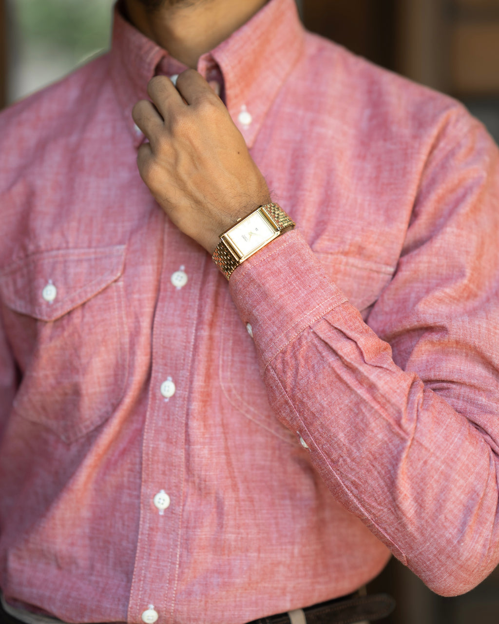 Corallo Brushed Oxford Double Pocket Shirt