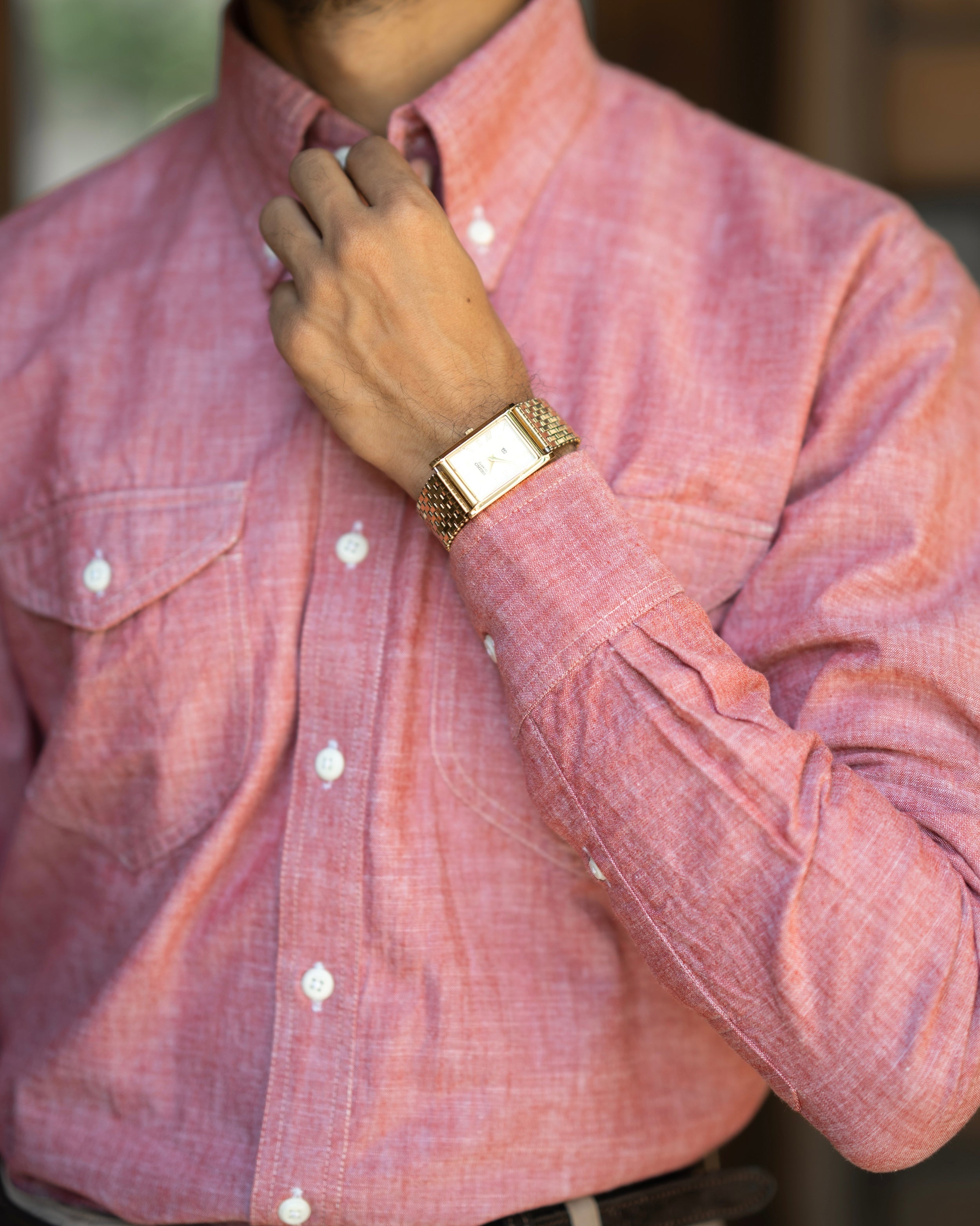 Corallo Brushed Oxford Double Pocket Shirt