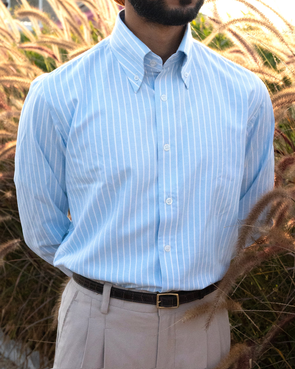Serene Blue Stripe Oxford Shirt