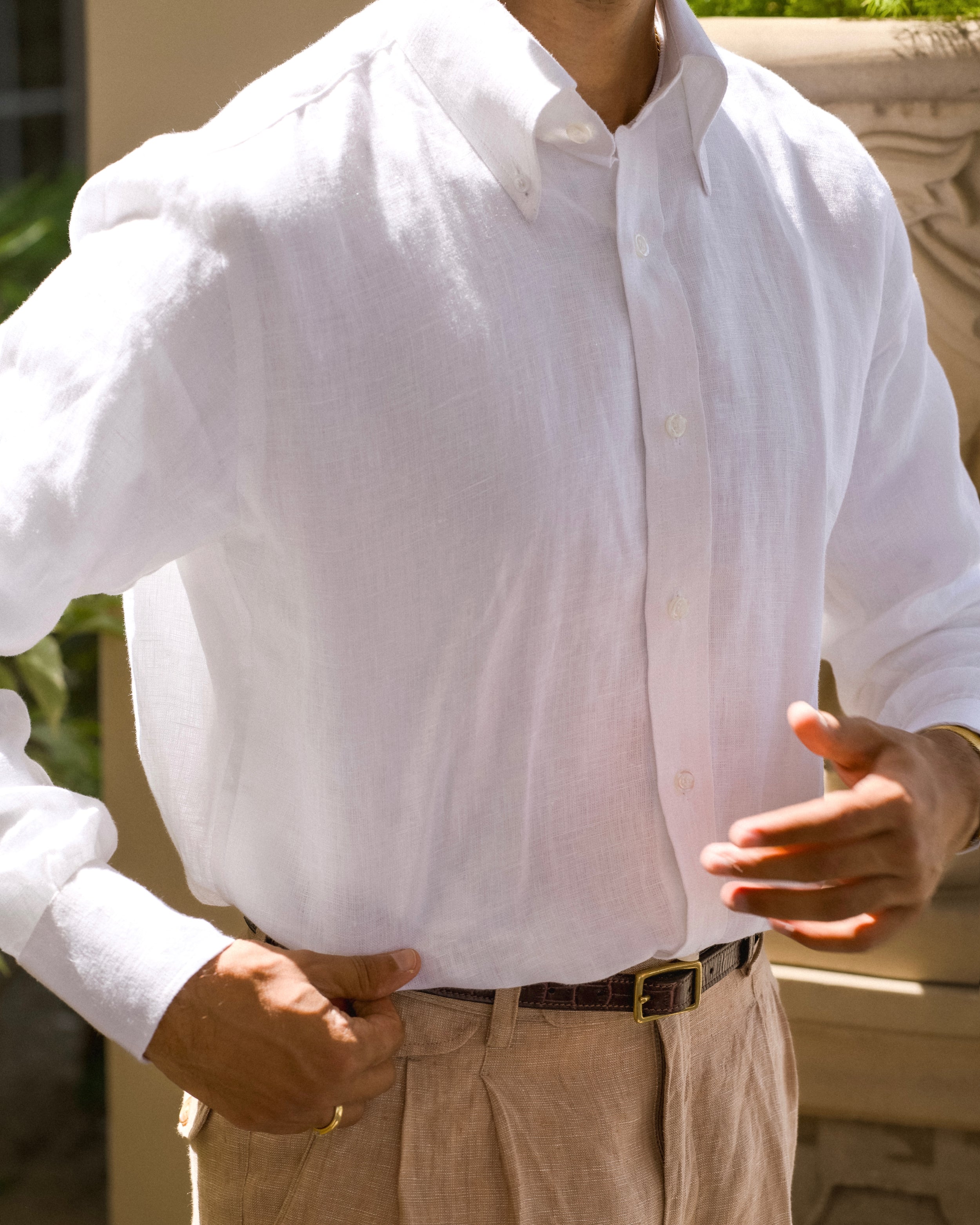 Portofino White Linen Shirt