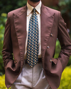 CASTELLO MOCHA DOUBLE-BREASTED BLAZER