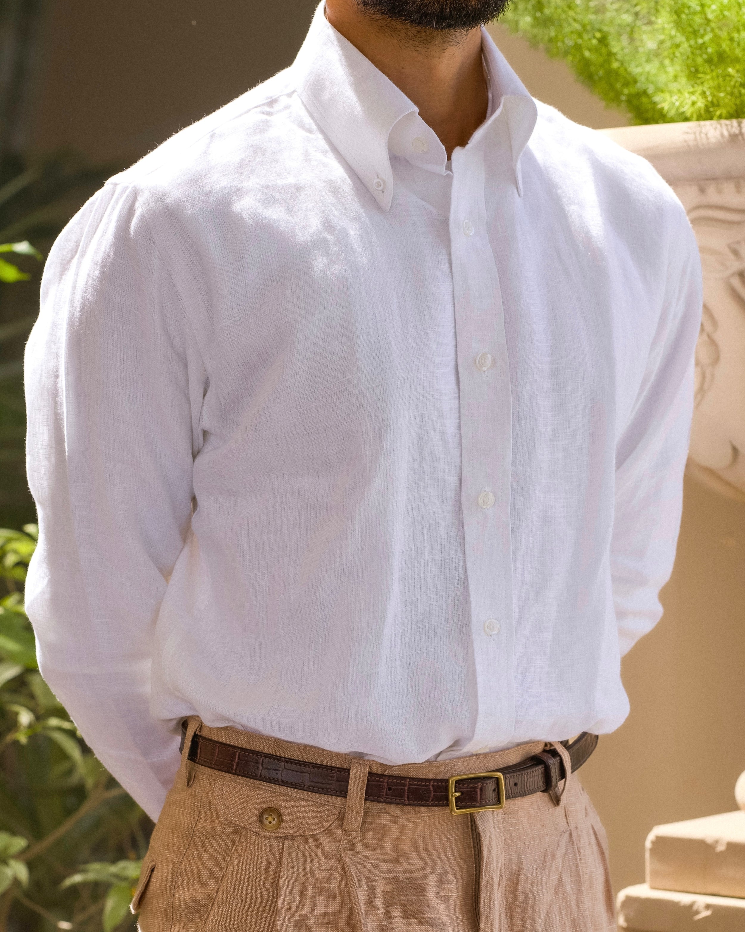 Portofino White Linen Shirt