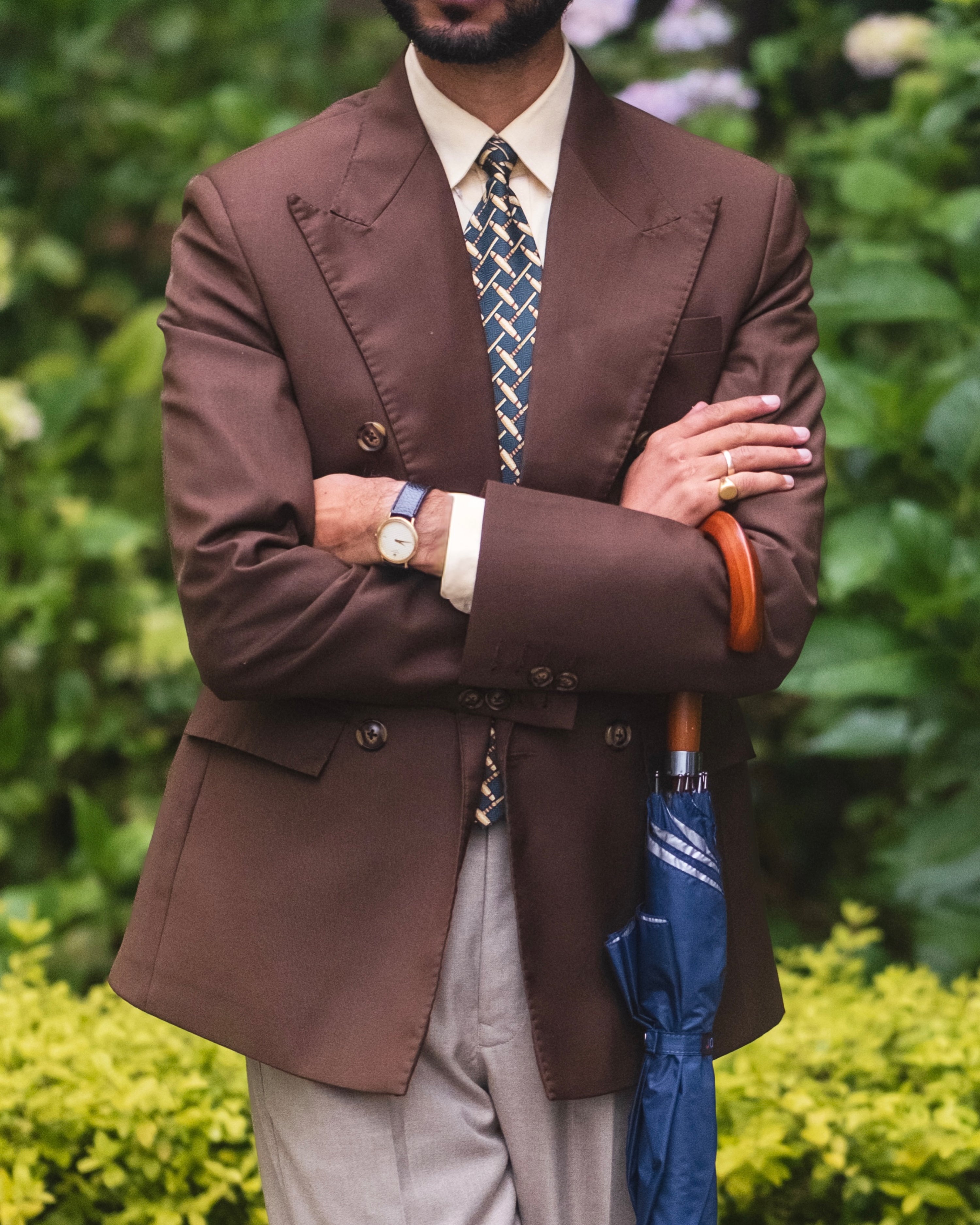 CASTELLO MOCHA DOUBLE-BREASTED BLAZER