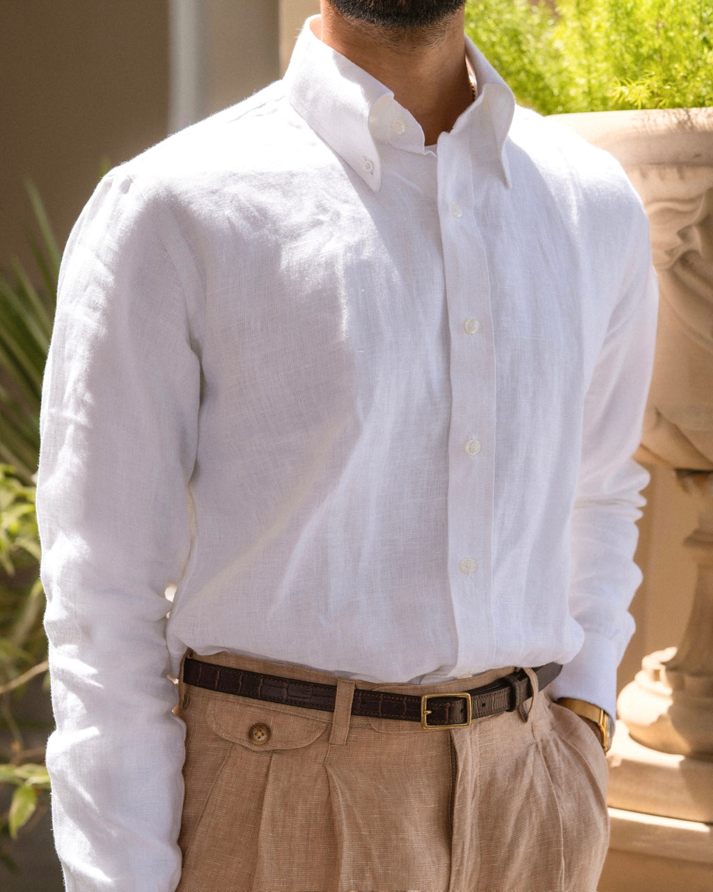 Portofino White Linen Shirt