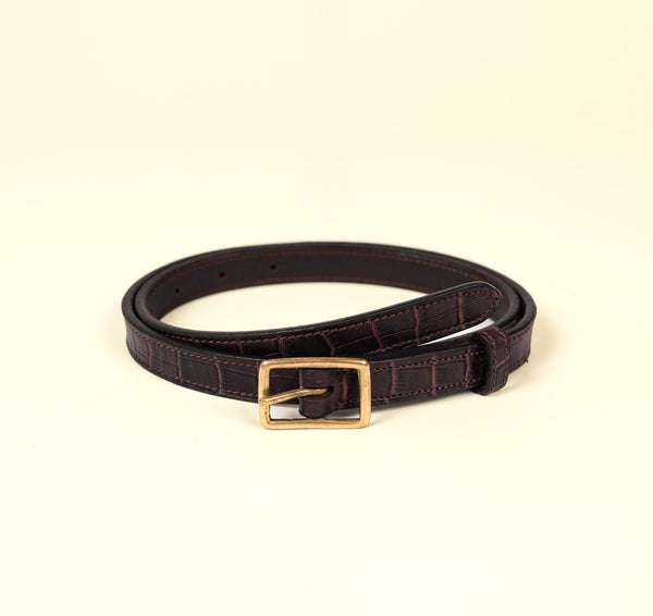 BELGRAVIA CROC LEATHER BELT