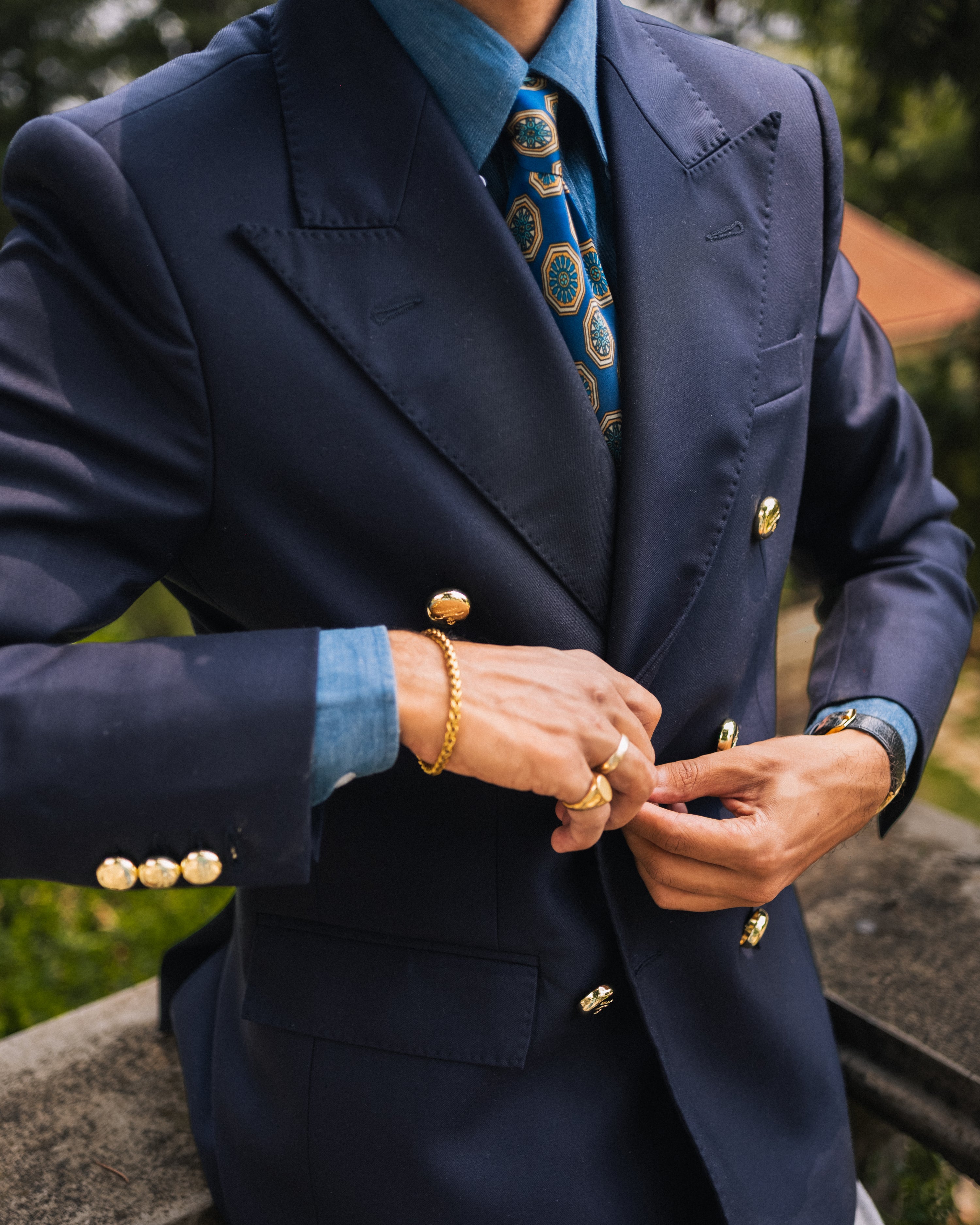 Vestombrey Signature Navy Double-Breasted Blazer