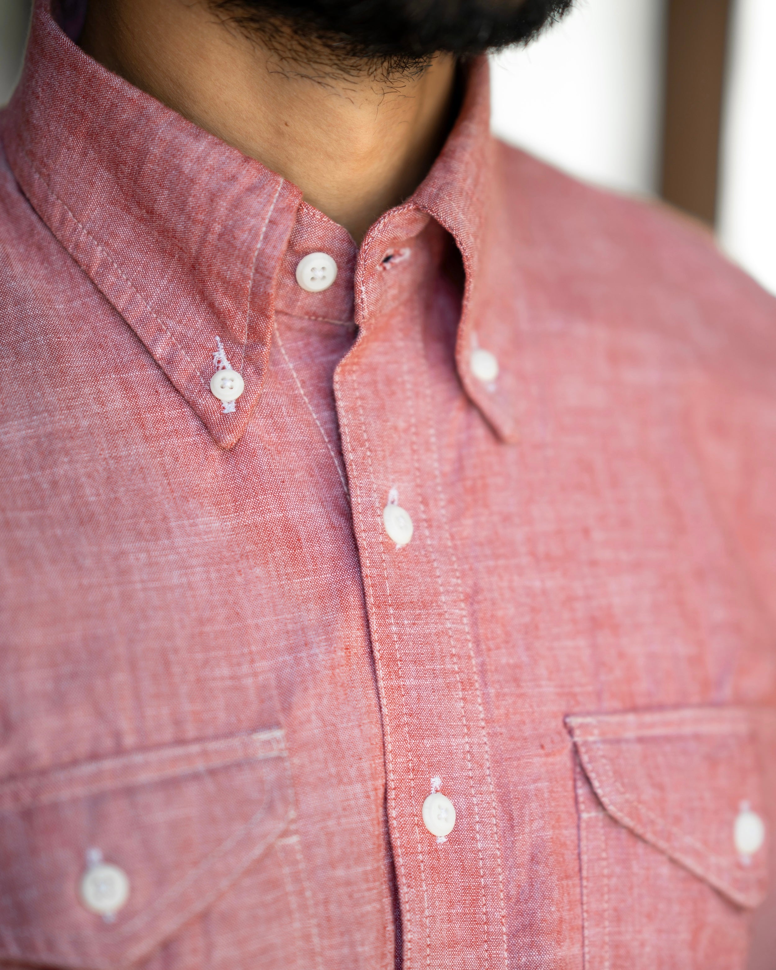 Corallo Brushed Oxford Double Pocket Shirt