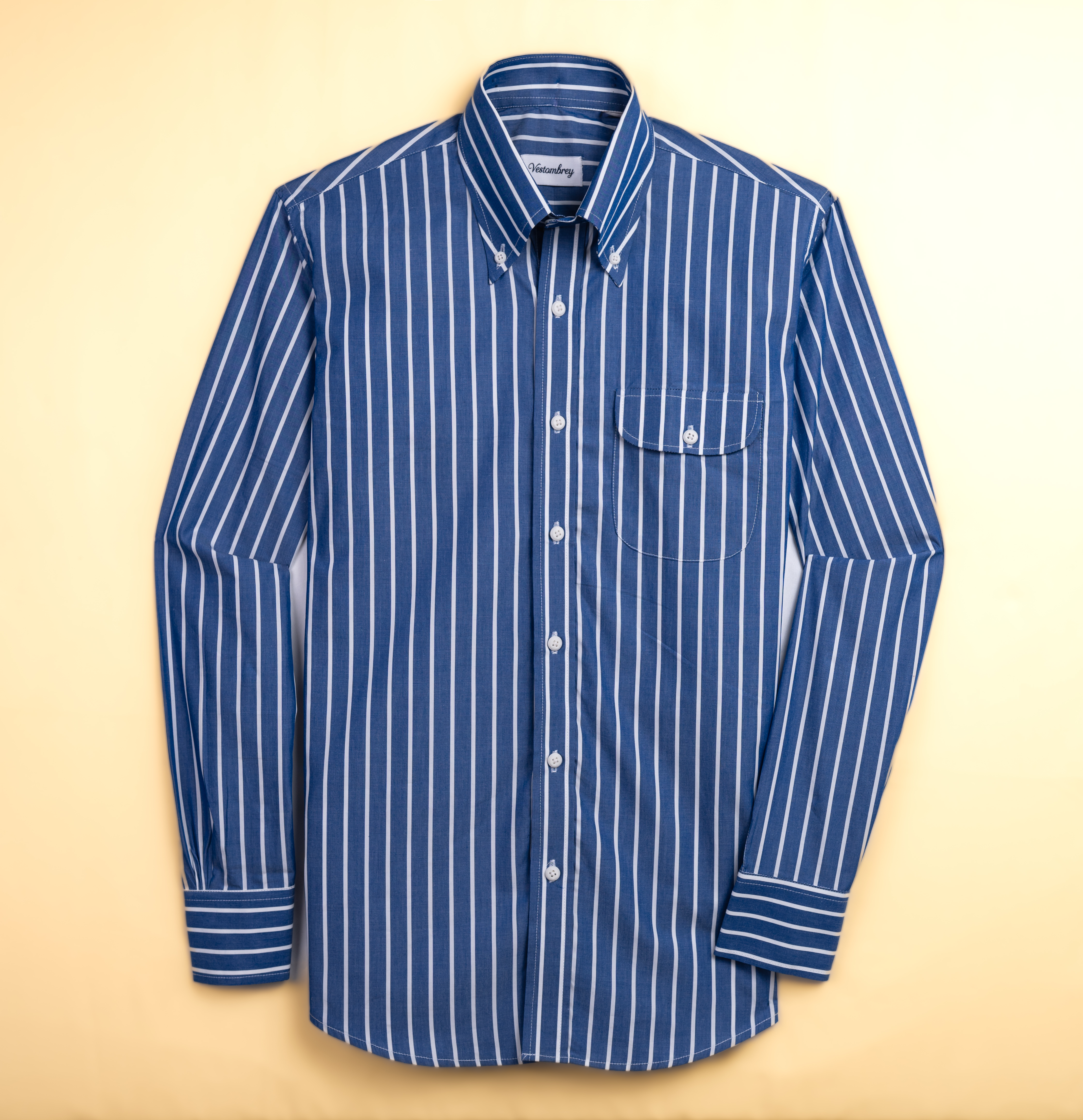 Patrimonial Navy Blue Single Pocket Shirt