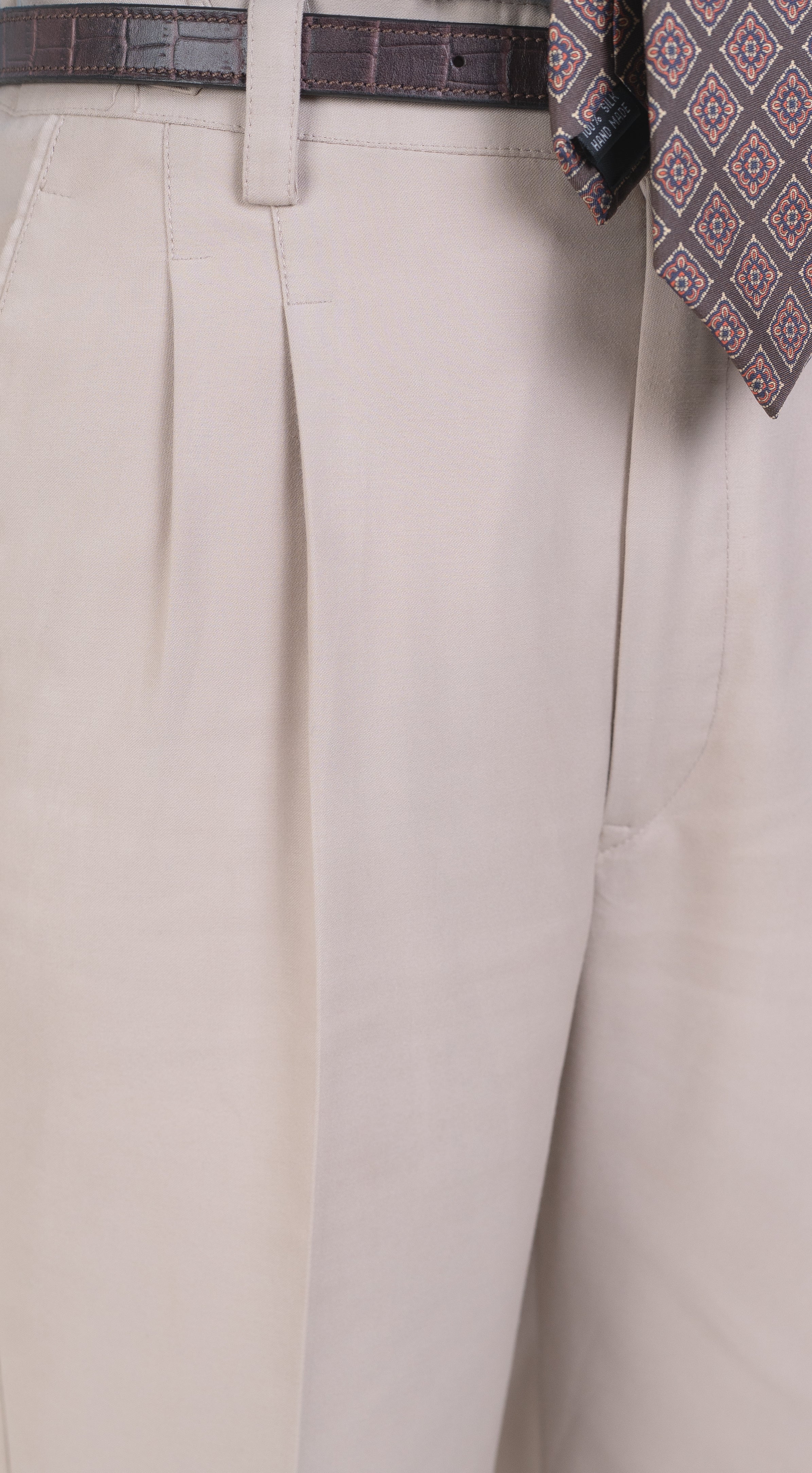 Verona Classic Sand Double Pleated Trousers