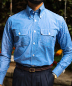 RIVATO STRIPED DOUBLE POCKET SHIRT