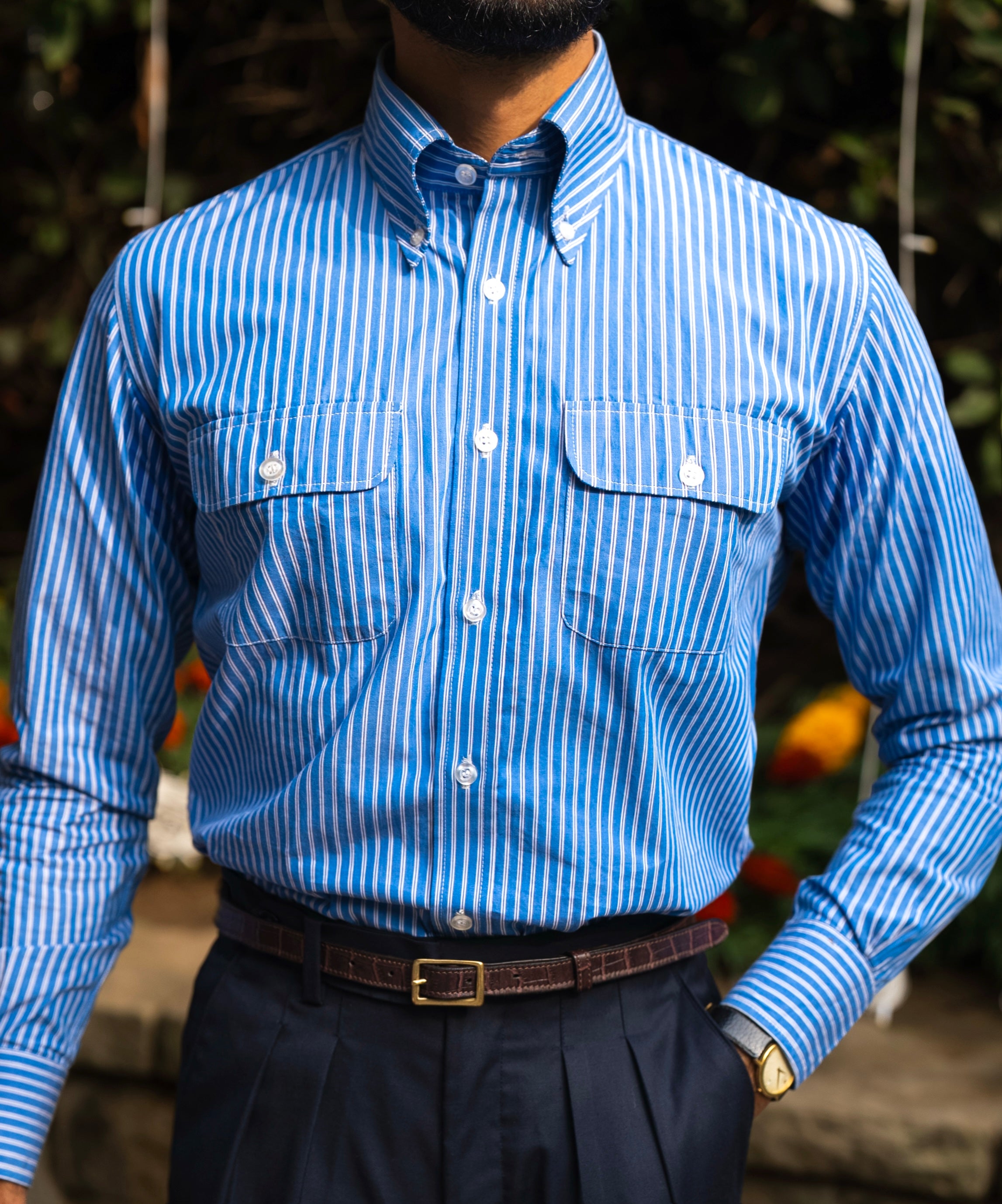 Rivato Striped Double Pocket Shirt
