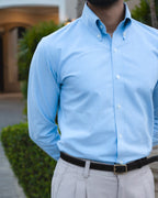 BRERA SKY BLUE OXFORD BUTTON DOWN SHIRT