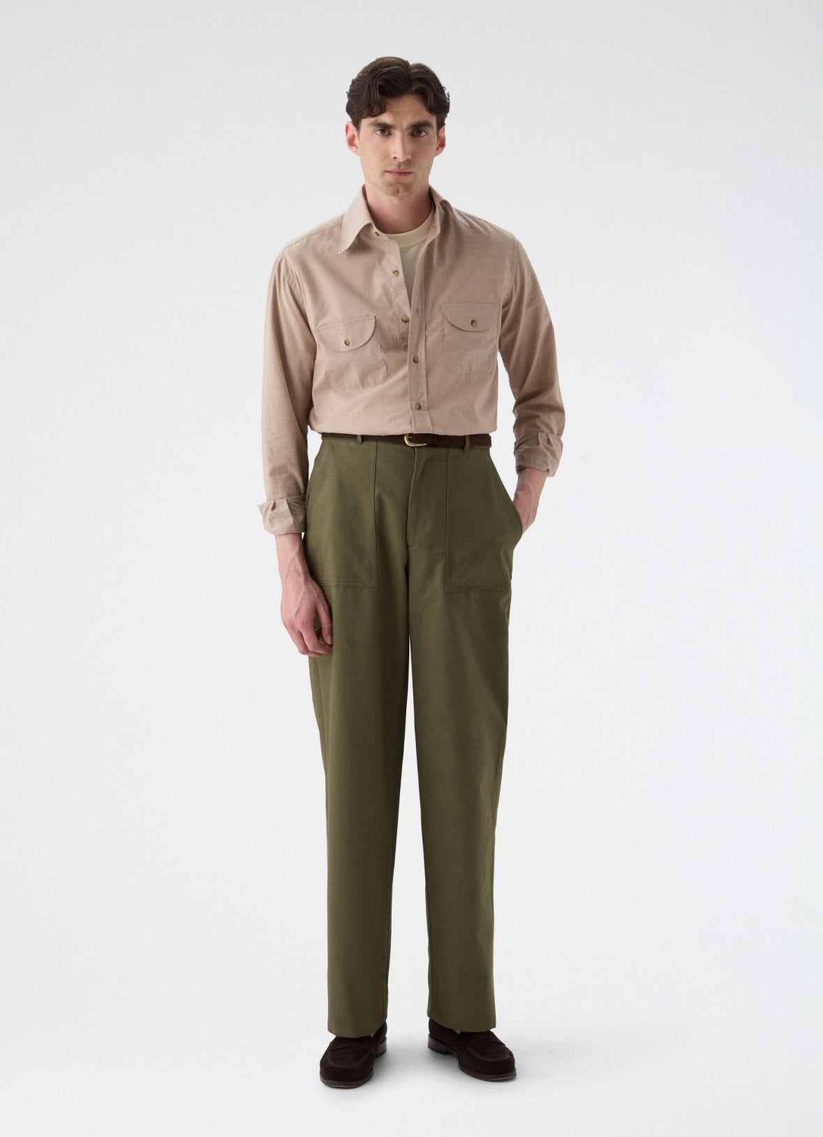 Olive patched trouser