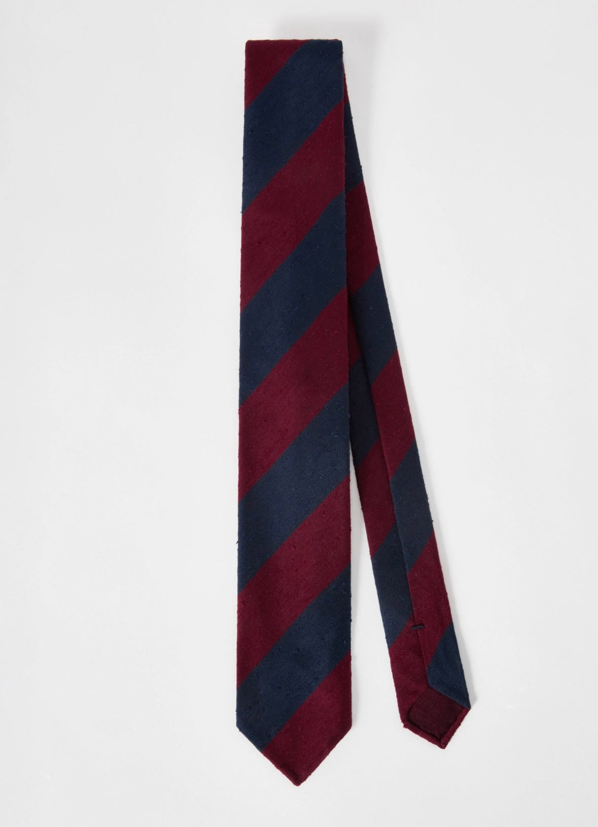 Shantung Navy&Burgundy Tie